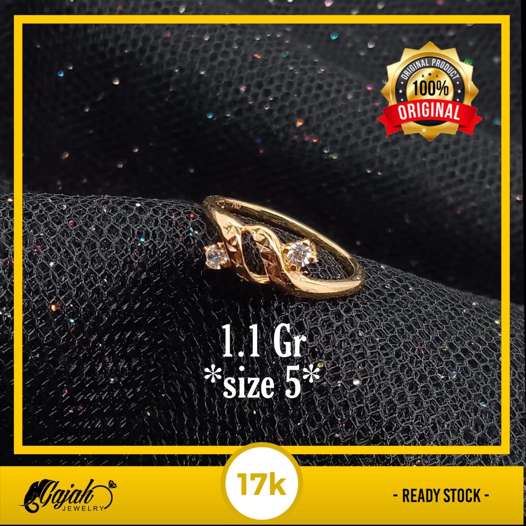 Cincin anak emas 17k - 1.1 gr kadar 750 - 4104