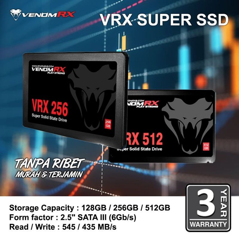 SSD VENOM RX SATA VNMRX 128GB / 256GB / 512GB / 128 GB / 256 GB / 512 GB TERMURAH BUAT NOTEBOOK / LAPTOP / PC BUKAN SAMSUNG