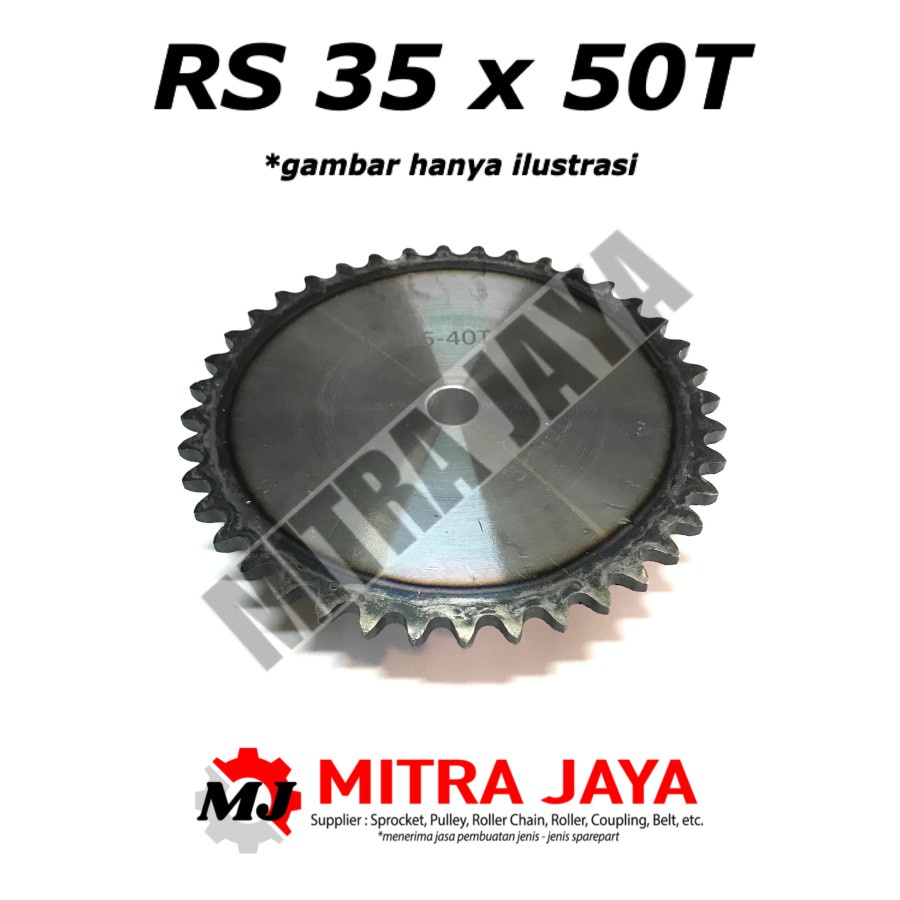 SPROCKET GEAR SINGLE RS 35 x 50 SPROCKET RANTAI GIGI 50T