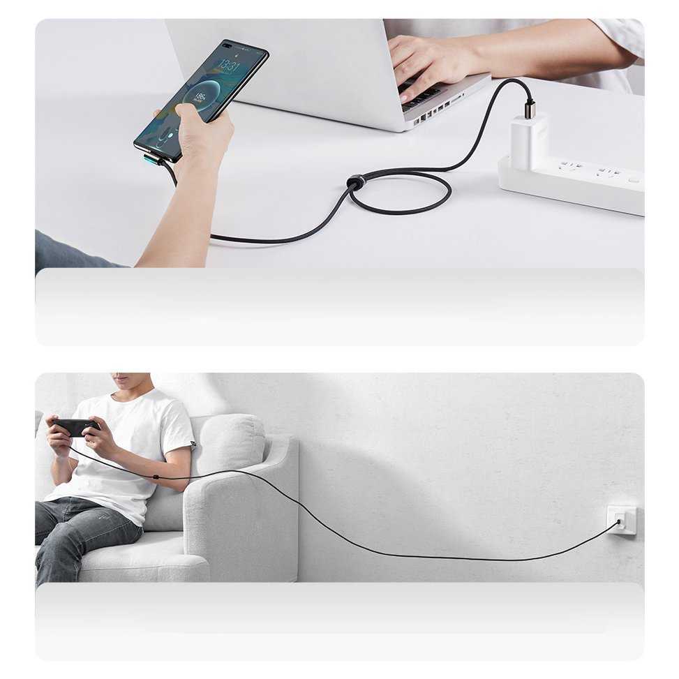 Kabel USB Type C 66W Bentuk L 1meter - Kabel Charger USB Type C L Shape 66W - Kabel USB Type C Braided 1 Meter