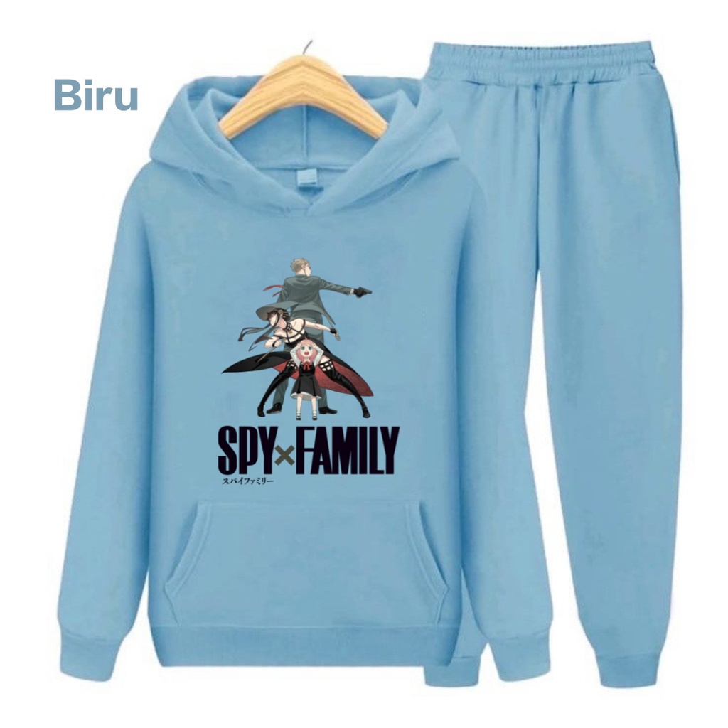 Hzl_outfit Sweater Setelan Hoodie Anak SPY X FAMILY/Hoodi Setelan S.M.XL (BAYAR COD)