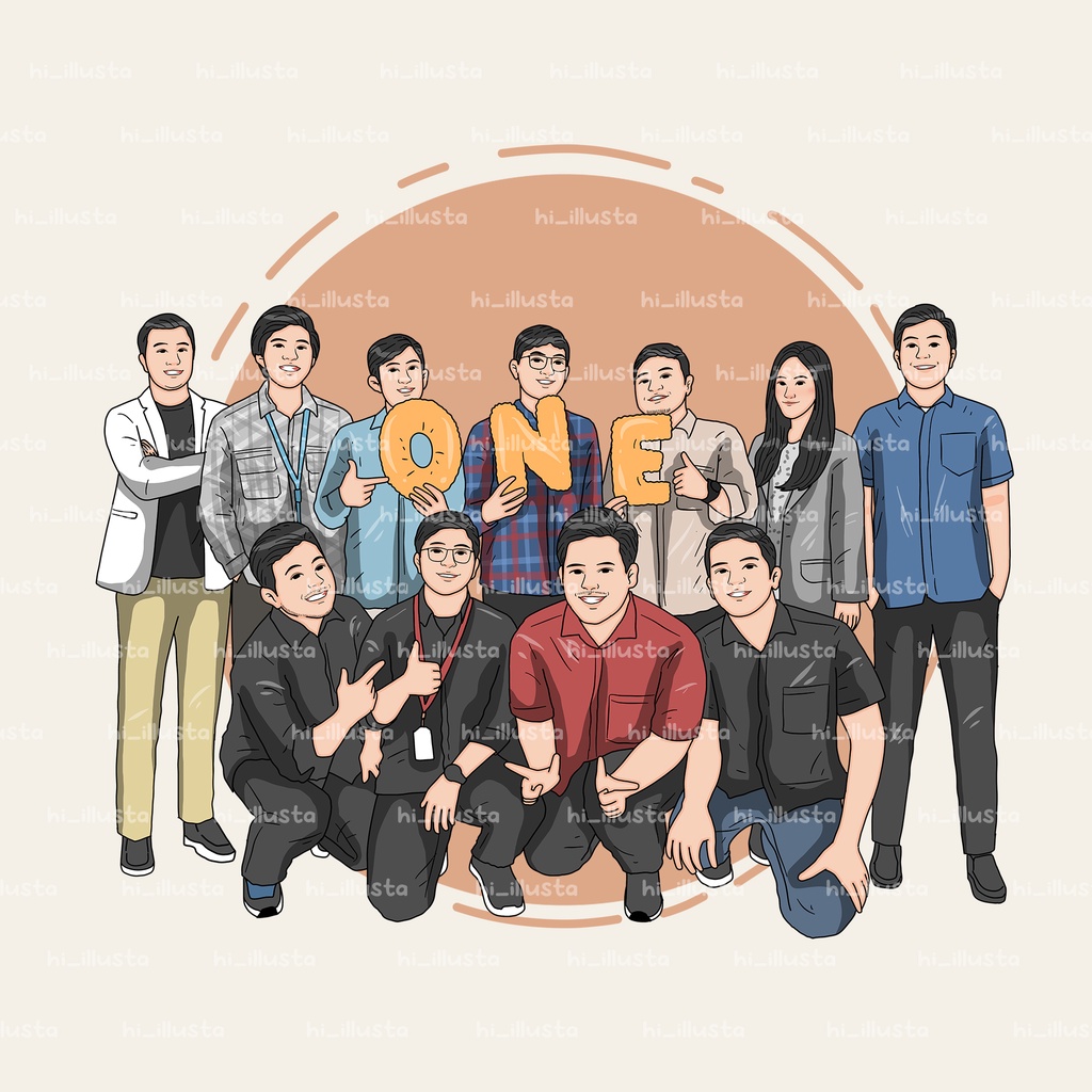 Jasa ilustrasi keluarga softfile digital