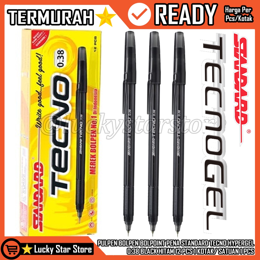 

PULPEN BOLPEN BOLPOINT BOLPOIN BOLPEN PENA STANDARD STANDAR TECNO HYPERGEL 0.38 BLACK HITAM PULPEN PEN TINTA HITAM RUCING CAIR STANDAR ANAK SEKOLAHAN 1 KOTAK 12 PCS/ 1 PCS HARGA SATUAN ECERAN MURAH 1 LUSIN