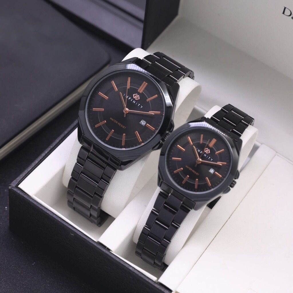 Jam tangan Couple original INFINITY sepasang anti air tanggal aktif VALENTINE free box garansi 1 tahun