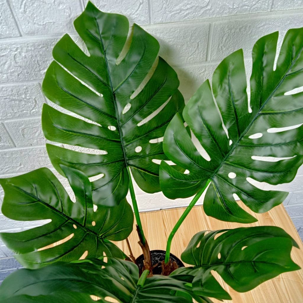 AND / COD / Tanaman Pohon Monstera Hias Plastik Dekorasi Ruangan Rumah Kantor Artificial Pohon Plastik Monstera Palsu PBP127-03 04