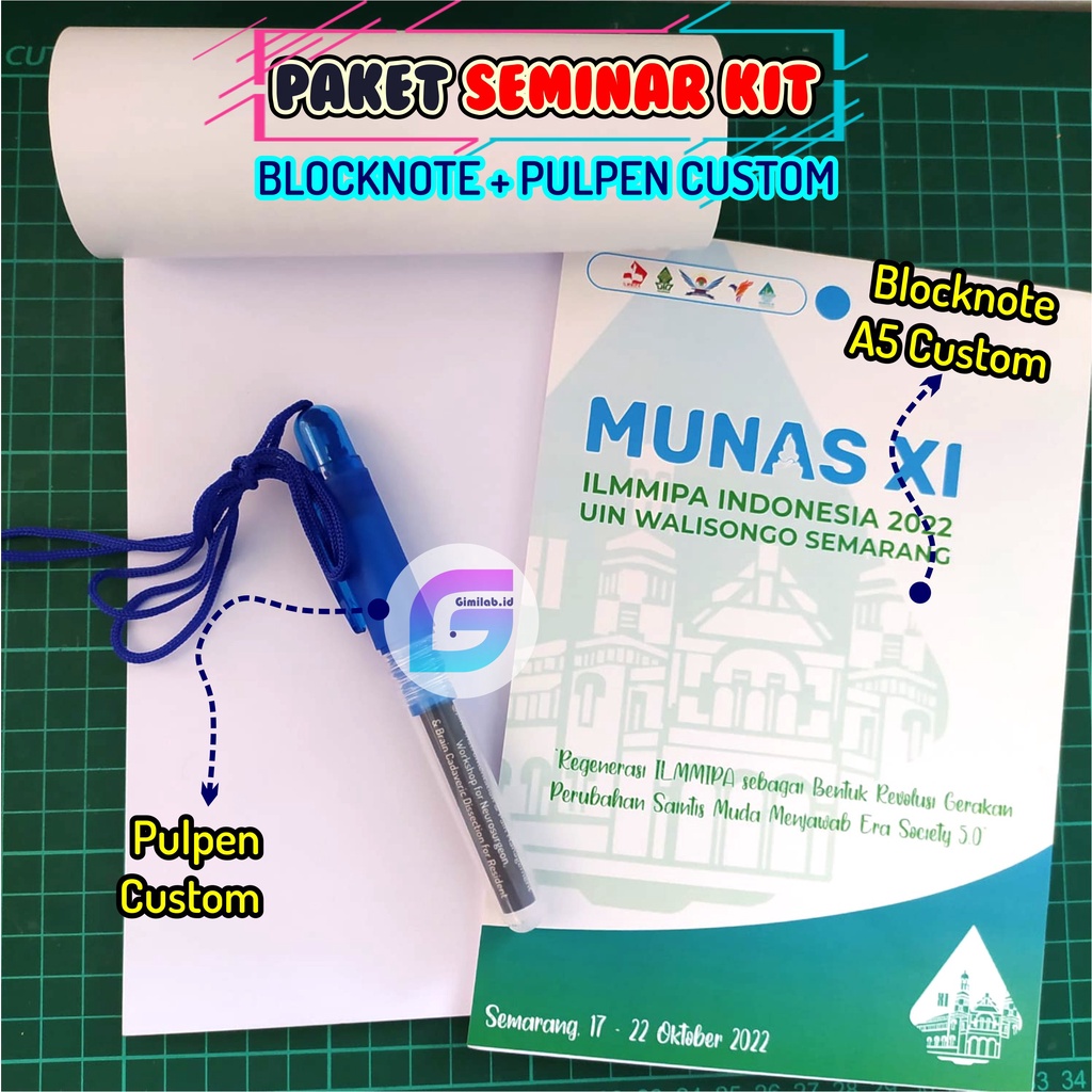 SEMINAR KIT : NOTEBOOK CUSTOM / BLOCK NOTE , PULPEN CUSTOM SOUVENIR SEMINAR MAREV CREATIVE