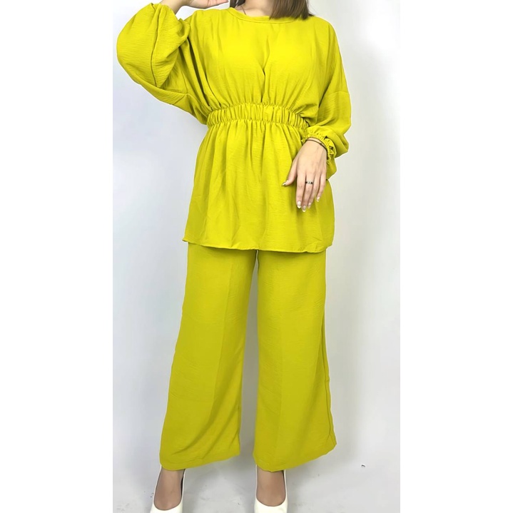 BEFAST - ZRX OOTD SETELAN WANITA RANI / ONE SET MOIRA / Oneset Wanita Keluaran Terbaru / Pakaian Casual Wanita / Set Atasan Blouse Lengan Panjang+Celana Kulot Panjang / Fashion Kekinian remaja ABG / Outfit Daily Wanita Hijab Style