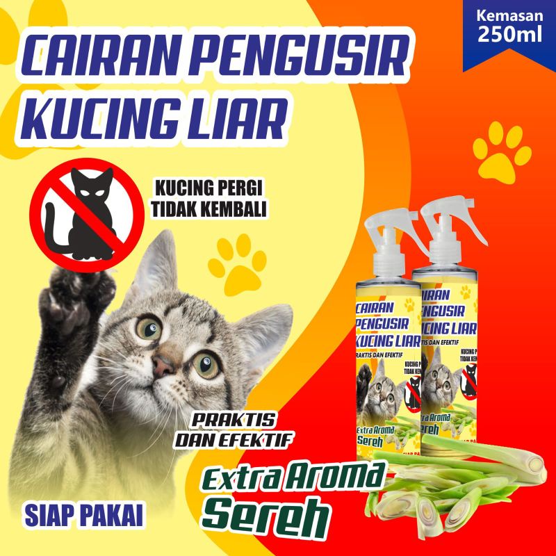 Cairan Pengusir Kucing Liar Ampuh EXTRA AROMA SEREH Kemasan Botol Spray Trigger 250 ml