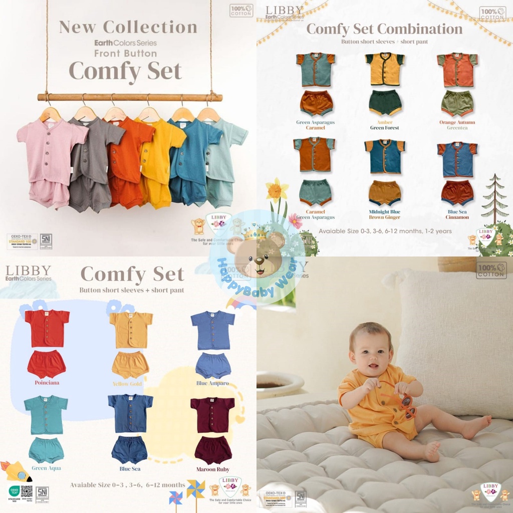 LIBBY EARTH COMFY - BAJU SET PENDEK 0-6 BULAN PART 2
