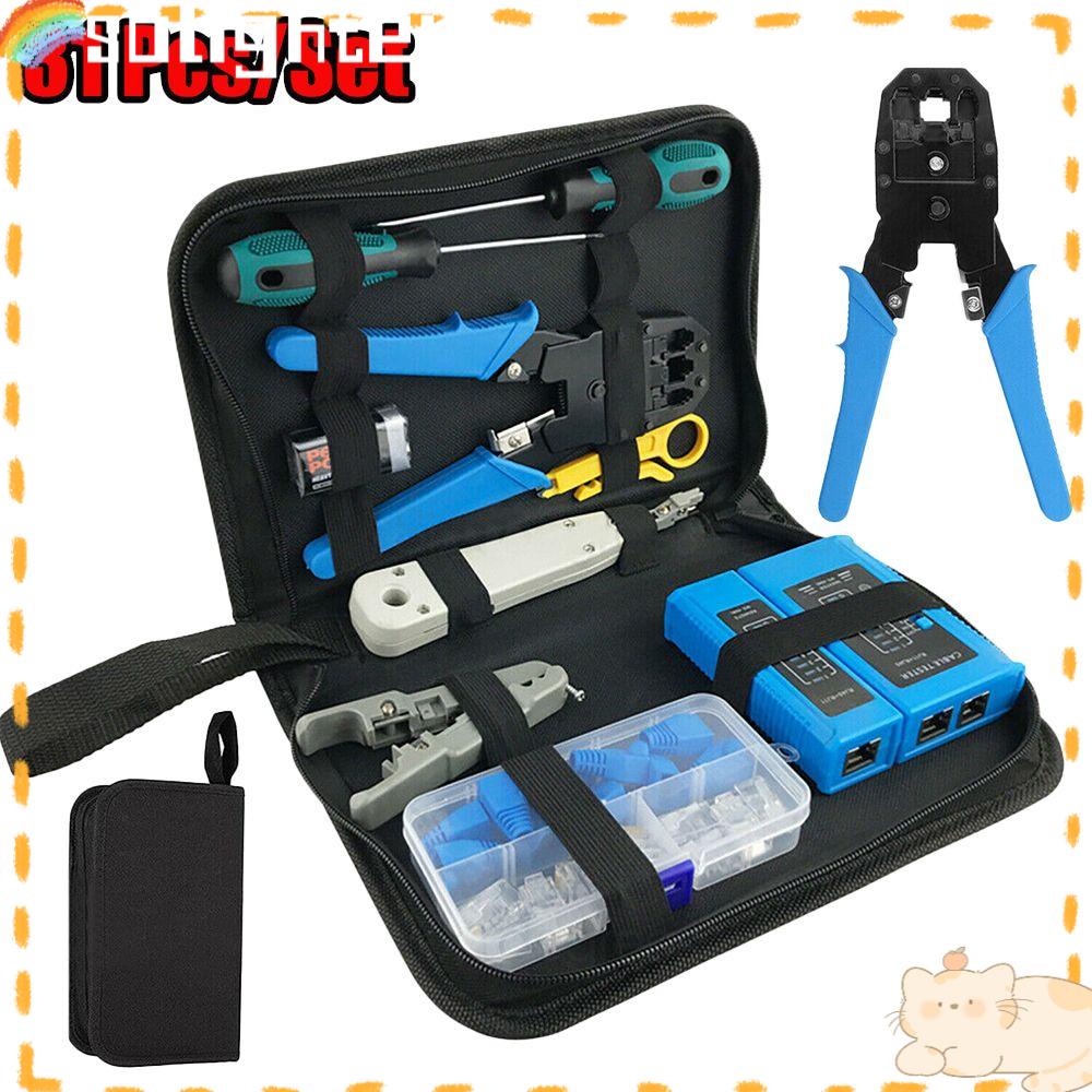 Solighter Crimping Tools Set Kabel LAN Rj45 Crimping Tools Tang Alat Tangan Rj45 Crimping Tool Kit