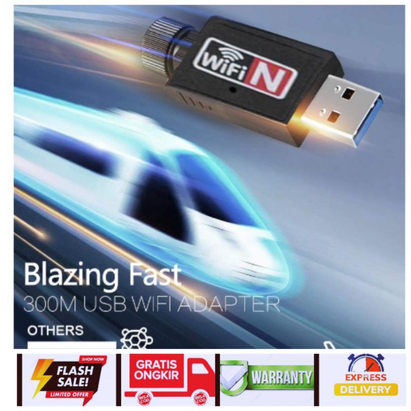 ADAPTER WIRELESS 802.IIN DONGLE WIFI USB 2.0 FAST SPEED