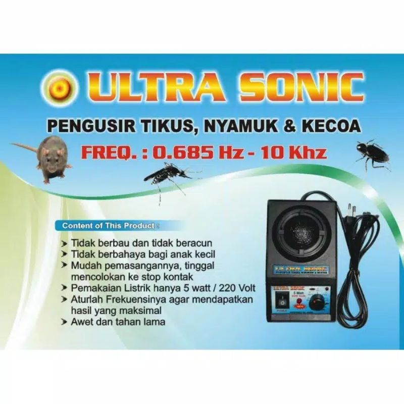 Ultrasonic Pengusir Tikus Kecoa Nyamuk Lalat Serangga PATTON_SCARLETT Ultra Sonic Tanpa Racun