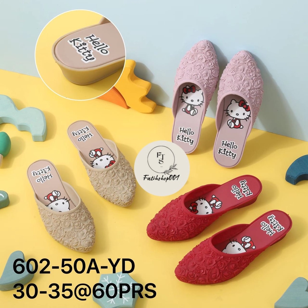 sandal selop anak perempuan jelly rose balance 602-50 size 30-35 sandal anak jelly rose terbaru motif hello kitty terlaris