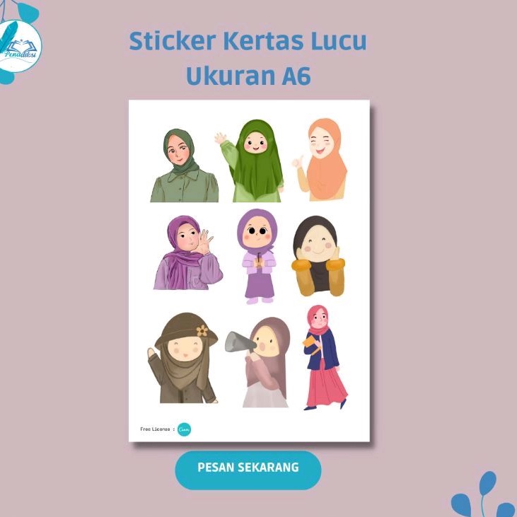 

Sticker Muslimah Lucu, kertas Ukuran A6