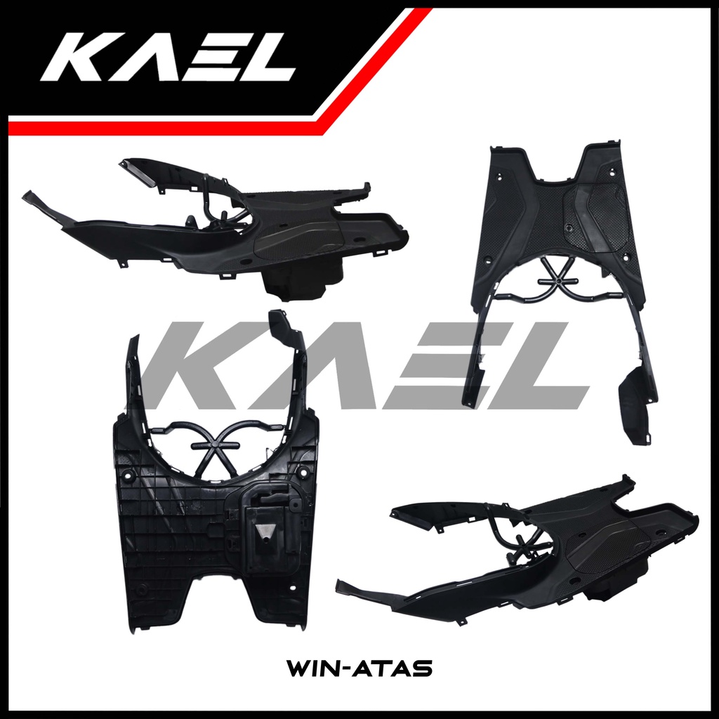 WIN Footrest + Tutup Aki Honda Beat FI Lama 2012 2013 2014 Cover Pelindung Penutup Foot Rest Pijakan Kaki Bordes Under Kolong Dek Bawah F1
