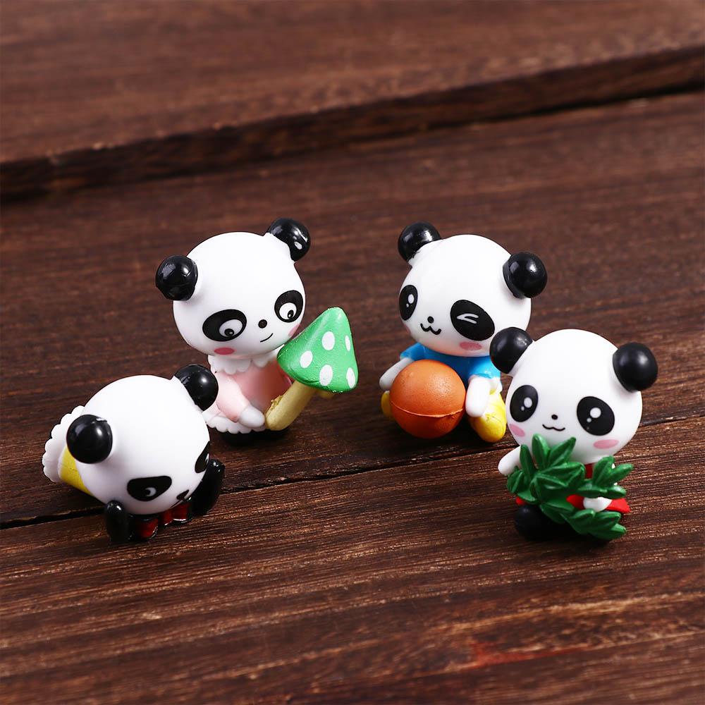 LANFY Micro Landscape Patung Hewan Lucu Pot Landscape DIY Kerajinan Pemandangan Dekorasi Miniatur Patung Buah Model Panda