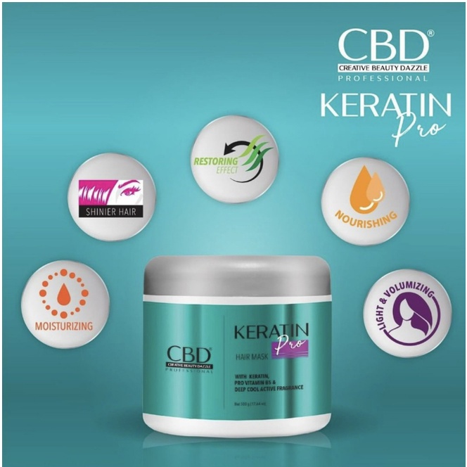 CBD Professional Keratin Pro Daily Use Hair Mask (Masker Rambut/Treatment) 500gr 250gr