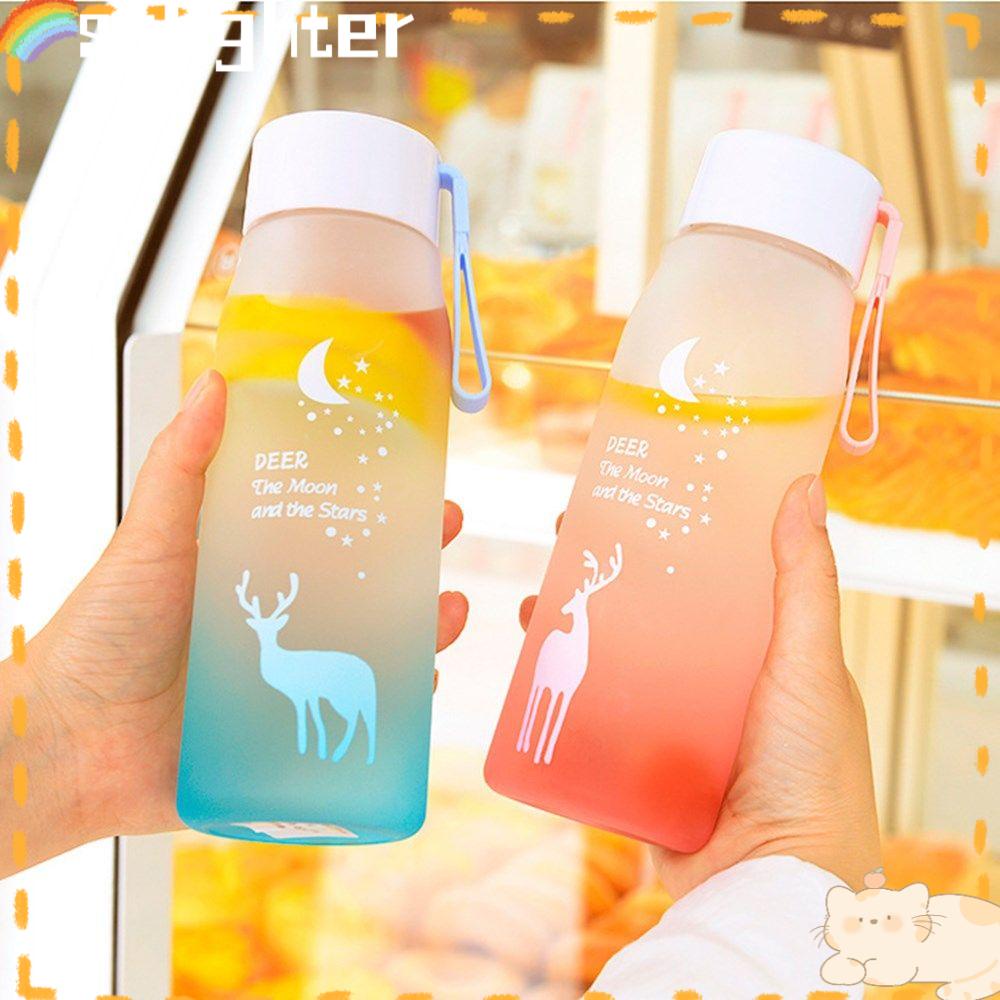 Solighter 560ml Botol Air Minum Travel Portable Olahraga Plastik Anti Jatuh