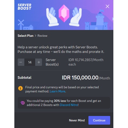 Jasa 14x Boost Server Discord ( Level 3 ) Untuk 3 Bulan