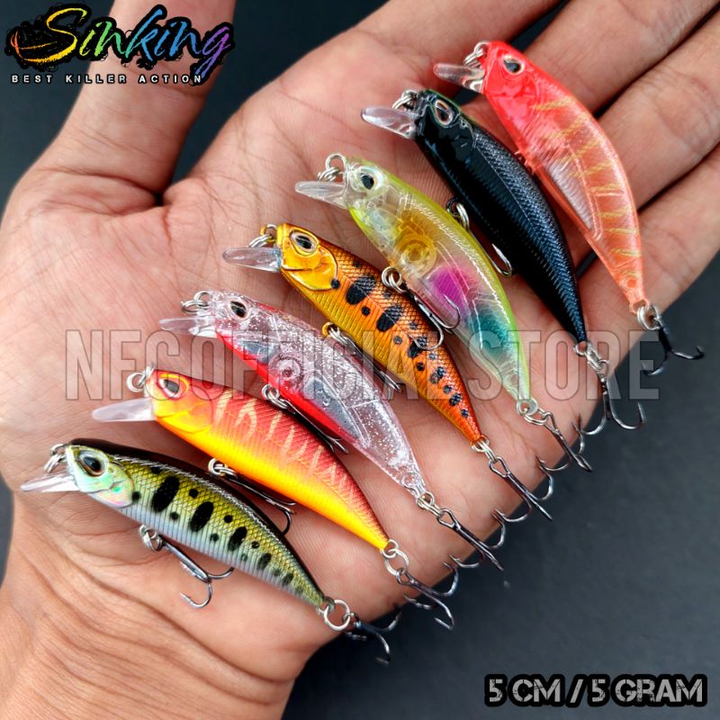 Minnow sinking 5gr/5cm TSURINOYA REPLIKA. Umpan tiruan bentuk ikan. Umpan casting