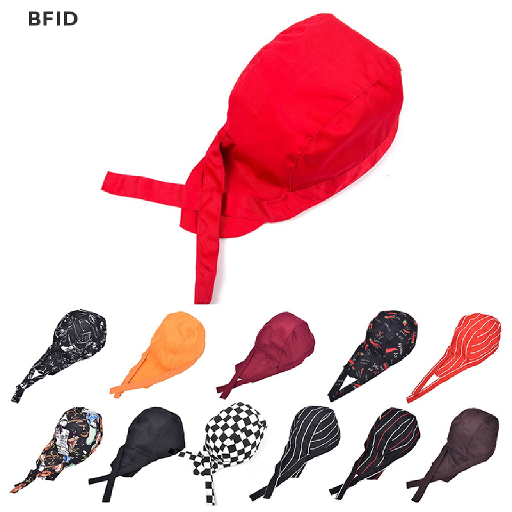 [BFID] Colourfull Pirates Chef Cap Skull Cap Topi Koki Profesional Catering Aneka Warna, [ID]