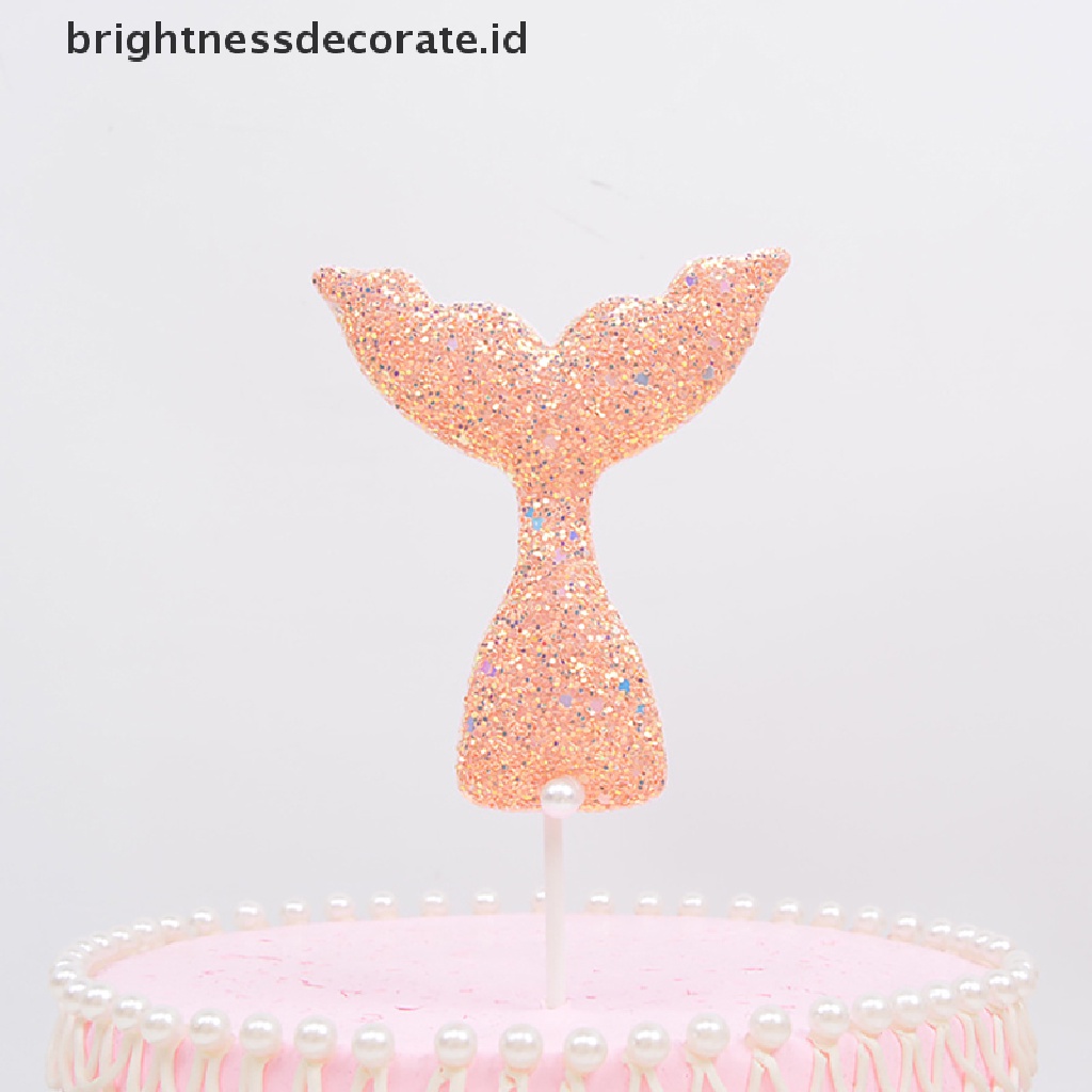 [Birth] Mermaid Cupcake Picks Hiasan Kue Happy Birthday Untuk Dekorasi Pesta Pernikahan [ID]