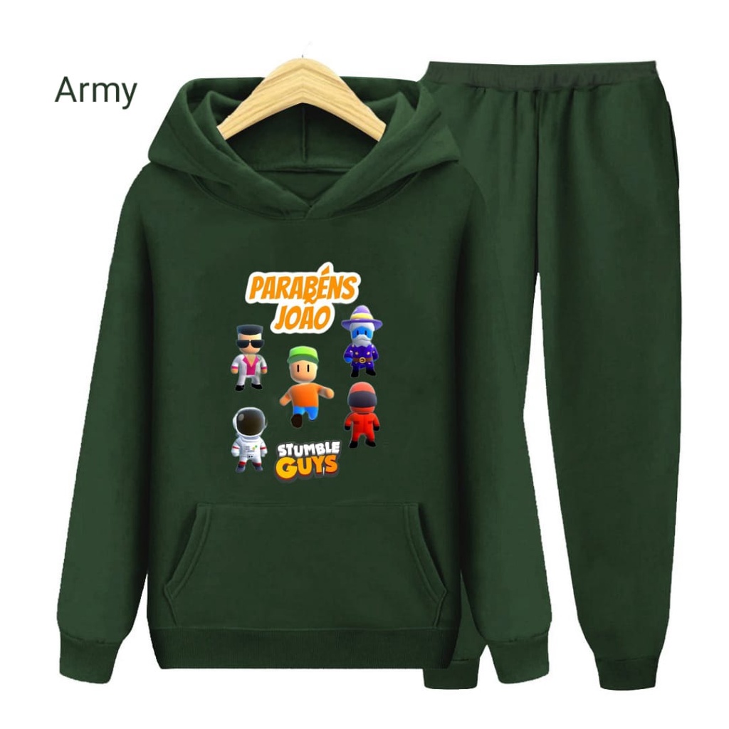Hzl_outfit Setelan Sweater Hoodie Anak Stumble Parabens Joao/ Setelan Sweater Hoodie S.M.XL