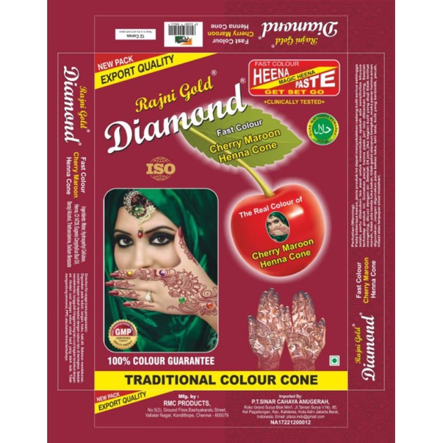Diamond Rajni Gold Heena Cone Halal