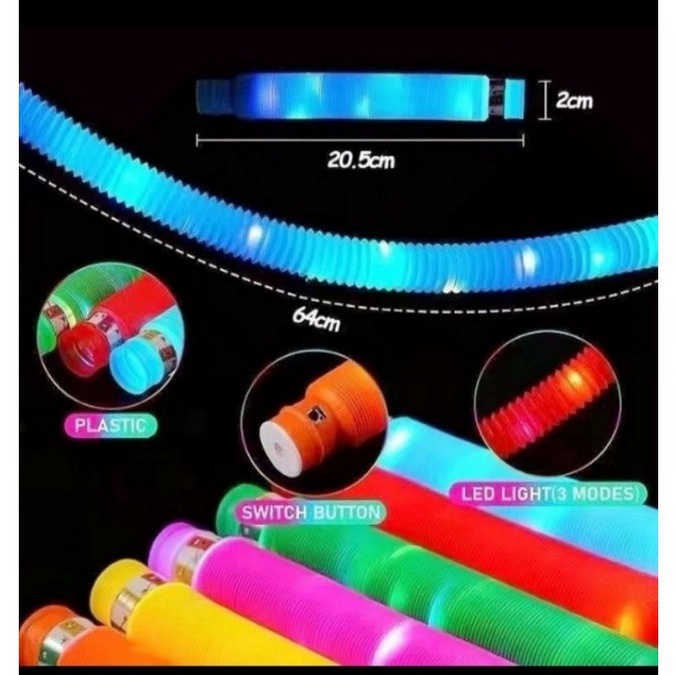 NunuLisaTan - Mainan Anak Viral Light Up Pop Tubes Pop Pipes Mainan Lampu Stick Pipa Selang