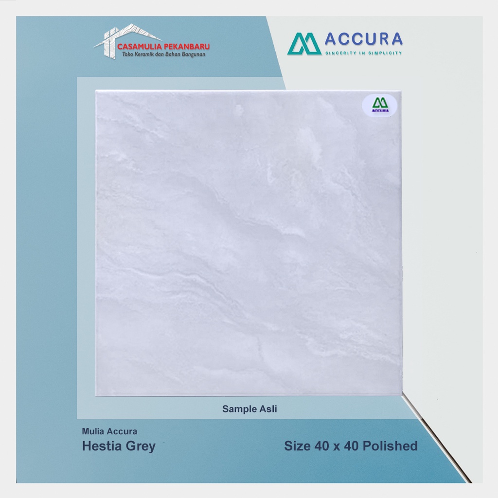 Keramik Lantai Kilat Mulia Accura 40x40 Hestia Grey KW 1