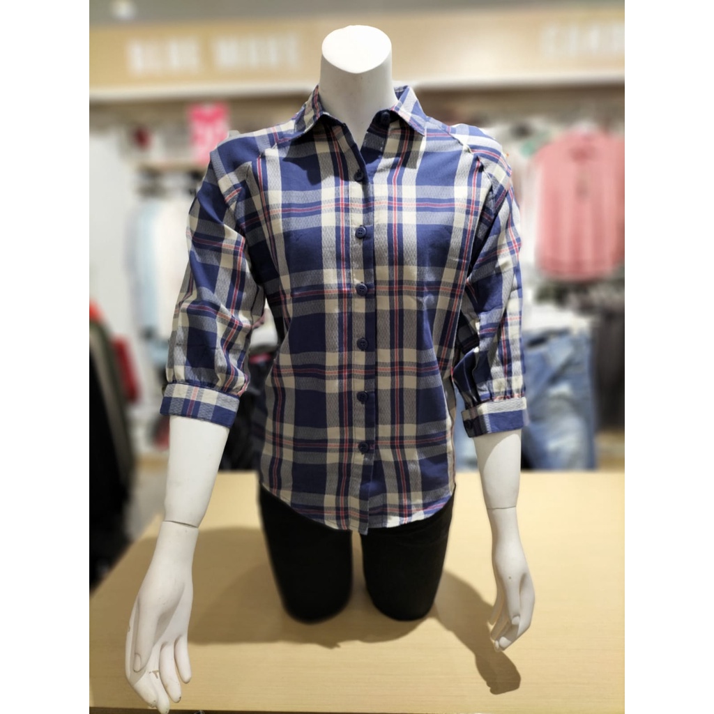 Kemeja wanita Original Remix Jeans | kemeja kotak kotak | Baju wanita |