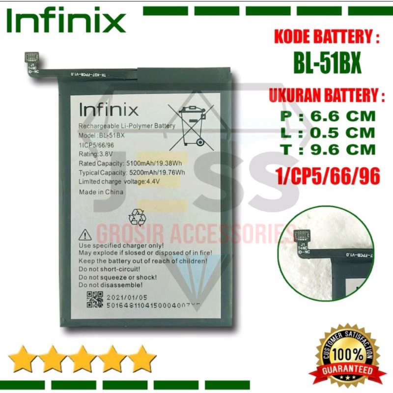 BATERAI BATRE INFINIX HOT 11 X662 X662B BL51BX BL-51BX ORIGINAL