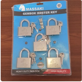 Gembok Master Key / Gembok Masaki 60mm × 5pcs
