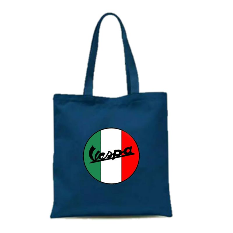 Tas Tote Bag Resleting /Totebag /Totebag Wanita /Tote bag kanvas / Tote Bag  Motif Vespa Italy /Totebag Pakai Resleting /Totebag Anti Air Murah