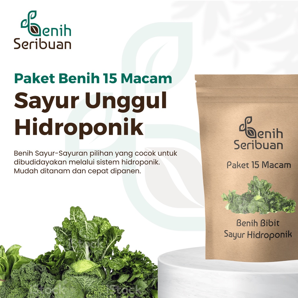 Benih Seribuan - Paket 15 Macam Bibit Sayur Hidroponik Sayuran Daun Unggul