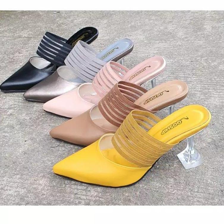 Murah Meriah GOSHIP Sepatu Selop Heels Kaca 7 CM RD-221