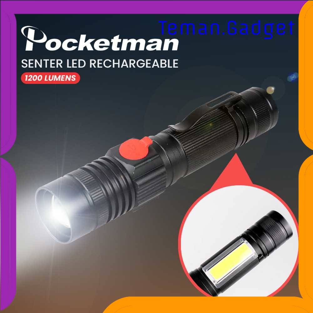 TG-SNT Pocketman Senter LED Rechargeable XML T6 + COB 1200 Lumens - P2