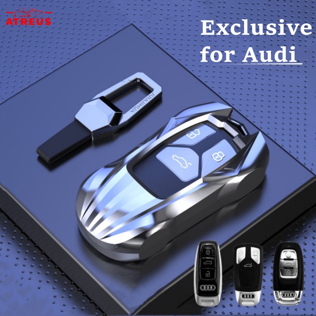 1set Casing Kunci Gaya Mobil Sport Audi Bahan Zinc alloy Cover Untuk A3 8l A1 Q5 TT mk2 A5 A4 B7 B8 B5 A6 C7 C6 Q7 Q3 RS3