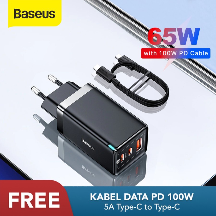 Baseus GAN 5 Pro 65W Dual Type C + USB - Fast Charger PD 3.0