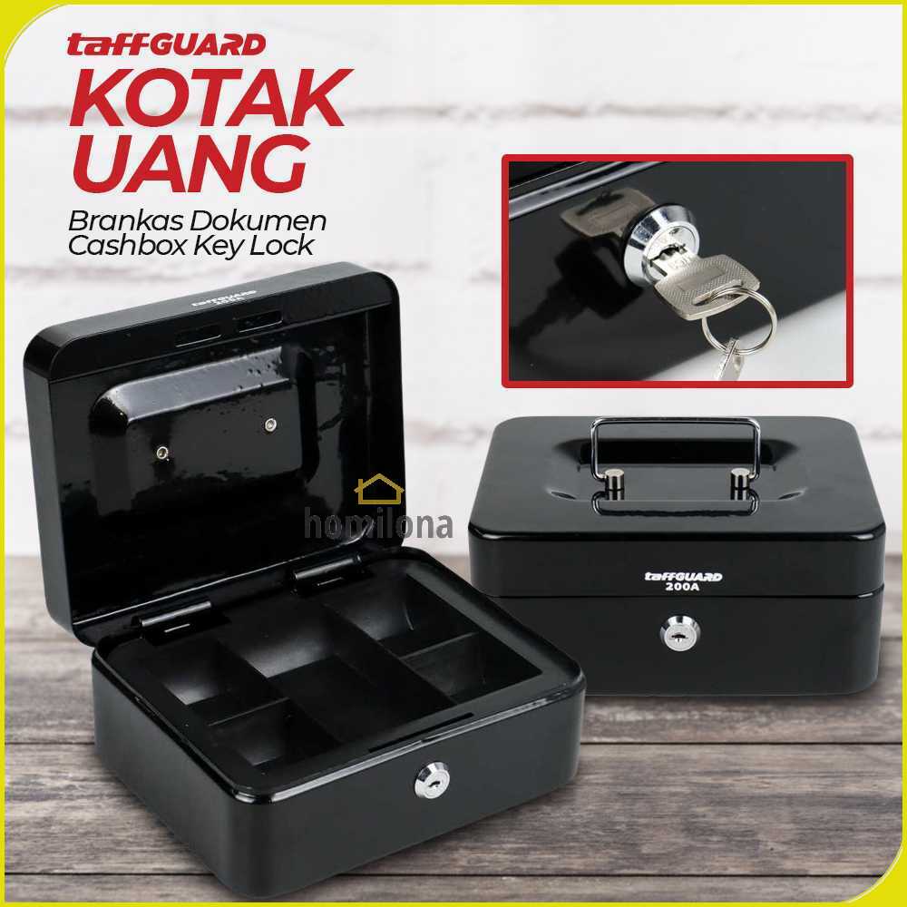 TaffGUARD Kotak Uang Brankas Dokumen Cashbox Key Lock - 200A