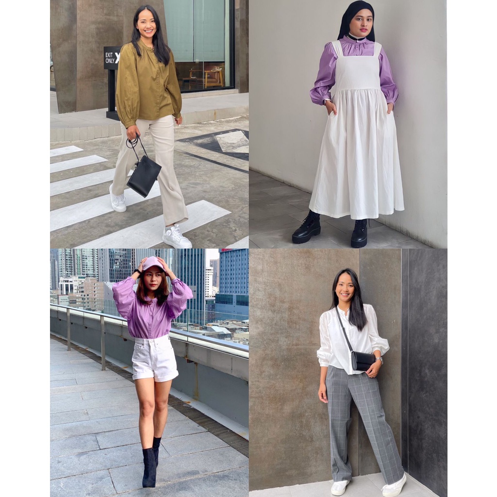 Uniqlo Cotton Volume Longsleeve Blouse