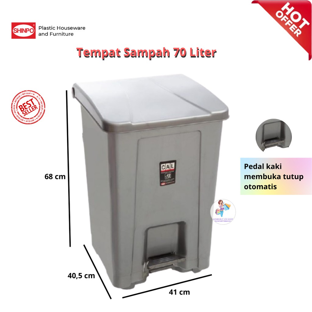 Tempat Sampah Injak Segi 70 Liter Shinpo SIP 790