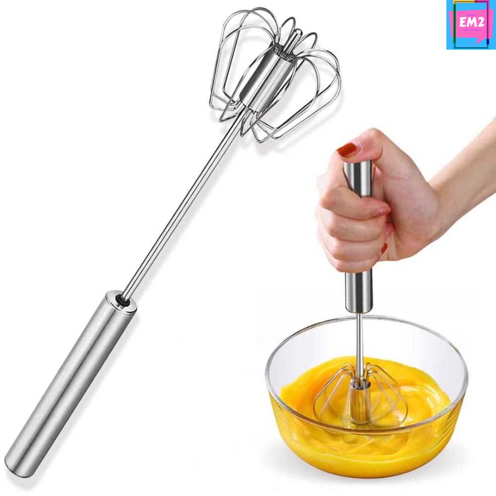 Whisk Alat Pengaduk Kocok Telur Adonan Makanan Semi Otomatis