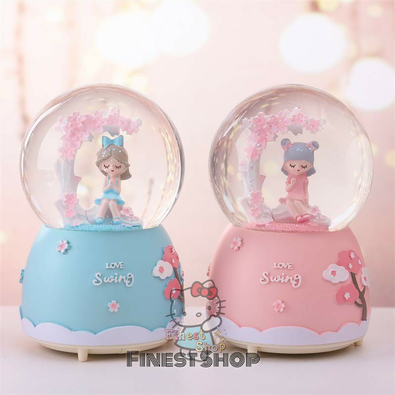 Snowball Kotak Musik Kado Hiasan Lampu Surprise Gift Box Bola Kristal Salju PUTAR OTOMATIS XL JUMBO Pajangan Unik Glitter Ultah Happy Birthday Cake Boy Girl Princess Unicorn Bunny Rabbit Waterball Kaca Crystal Ball Hadiah Wisuda Anak Snowglobe Souvenir