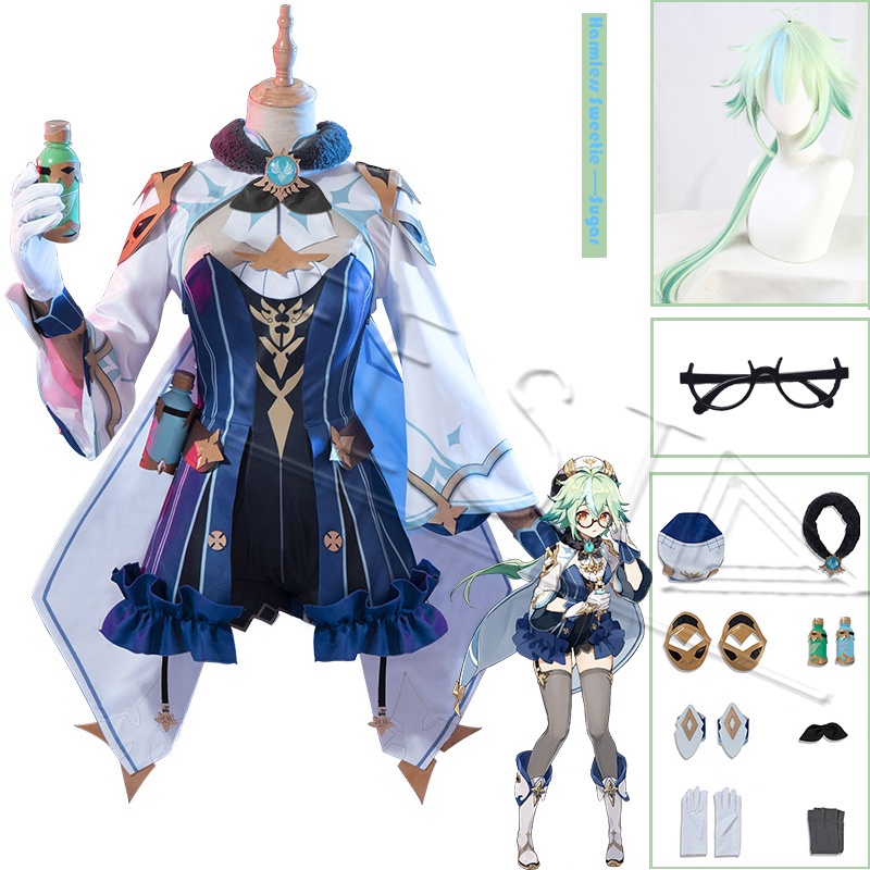 GENSHIN IMPACT KNIGHTS SUCROSE COSPLAY COSTUME HALLOWEEN UNIFORM SHOW FUNNY WOMEN'S COSTUMES SOCK