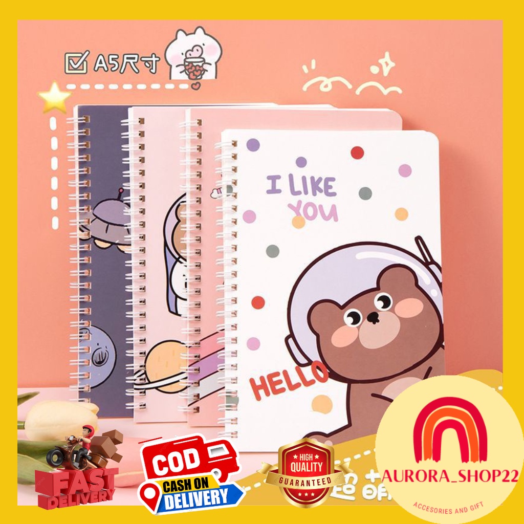 [COD] NOTE BOOK RING A5 / BUKU TULIS SPIRAL CUTE KARAKTER LUCU BUKU TULIS CATATAN BESAR IMPORT