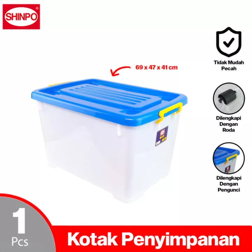 DM -  Shinpo Container Box Cb 95 SIP 114 MAX 95 Liter Kotak Penyimpanan Besar Serbaguna dan Roda Kontener Kontainer Contener Box