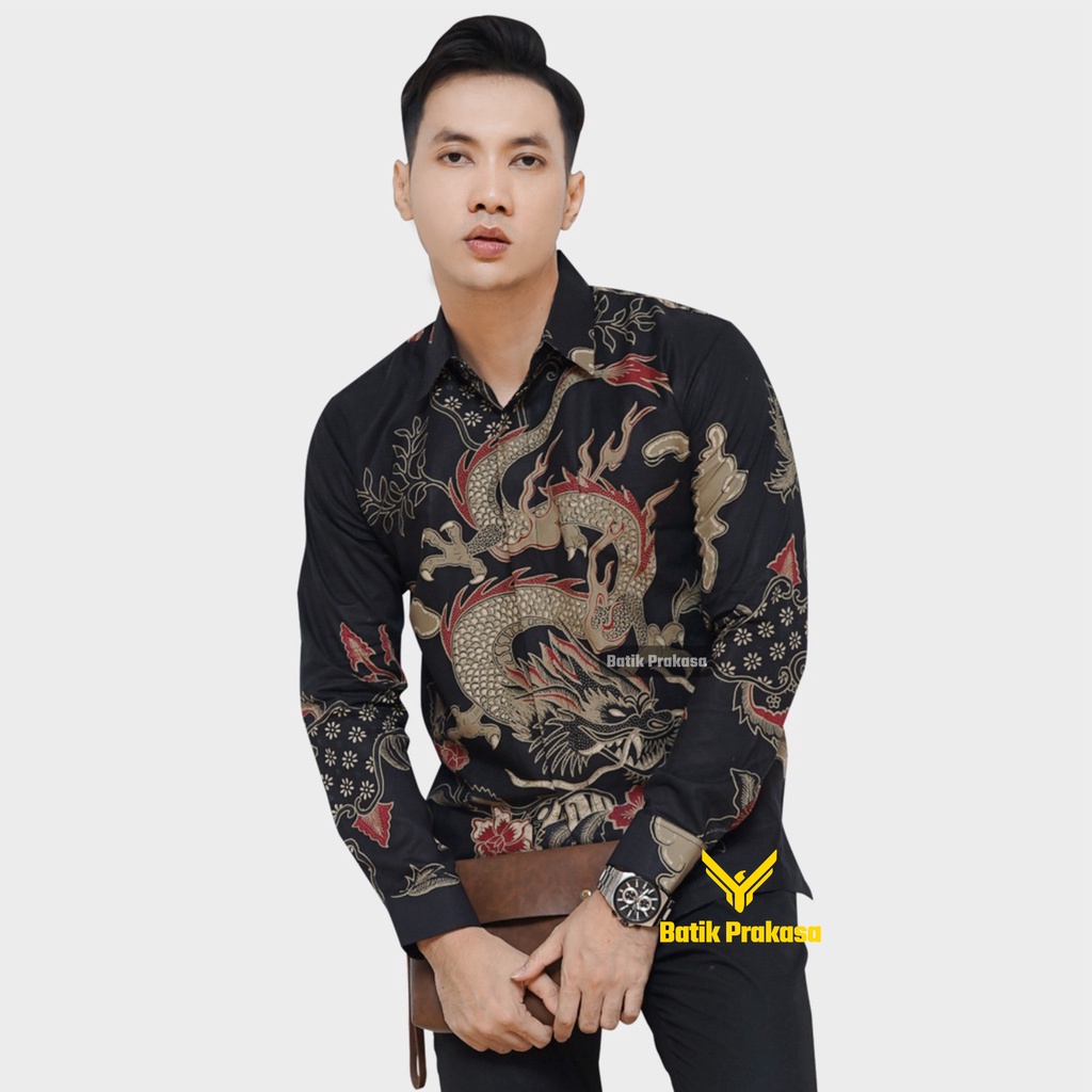 Kemeja Batik Prakasa Motif nagabaya Slimfit Lengan Panjang Batik Solo