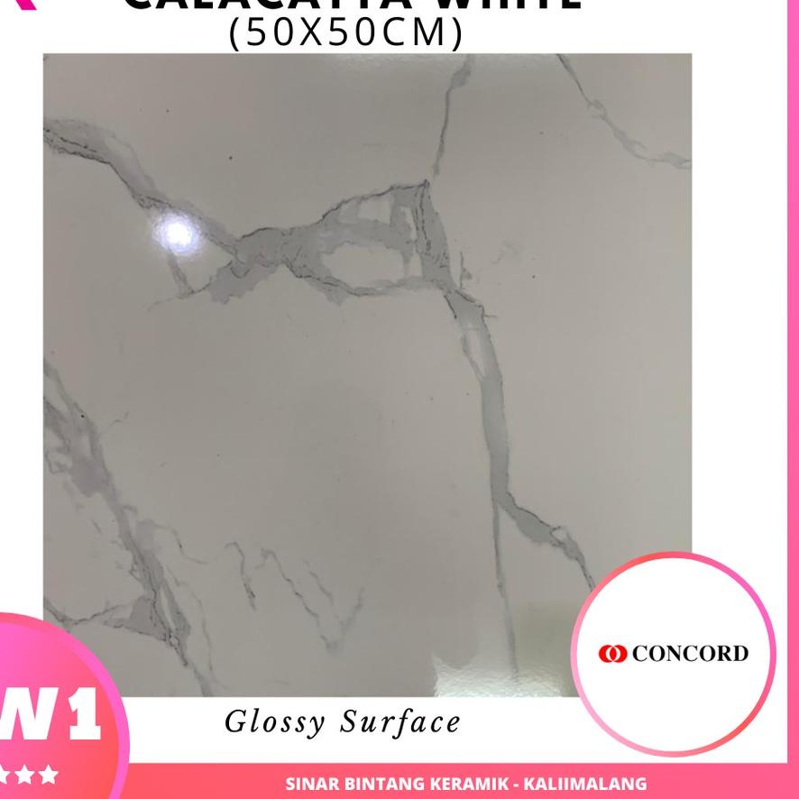 Depan1 Keramik Lantai 50x50 Calacatta White