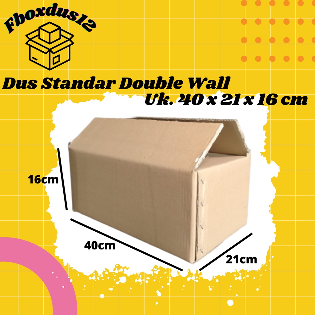 

Kardus/Dus Packing/Box Pindahan Double Wall Uk. 40x21x16 cm Baru Polos